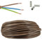10m Elektrokabel Braun 3G 0,75mm² H03VV-F – PVC Schlauchleitung Kabel – Stromkabel mit 20 Aderendhülsen