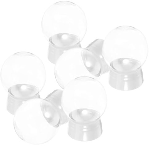 EXQUIMEUBLE Schneekugeln Bastelset 6 Stück 270 Ml aus Kunststoff Weißer Sockel Befüllbare Selbstgemacht Kugeln zum Selbermachen und Dekorieren in Weihnachtszeit