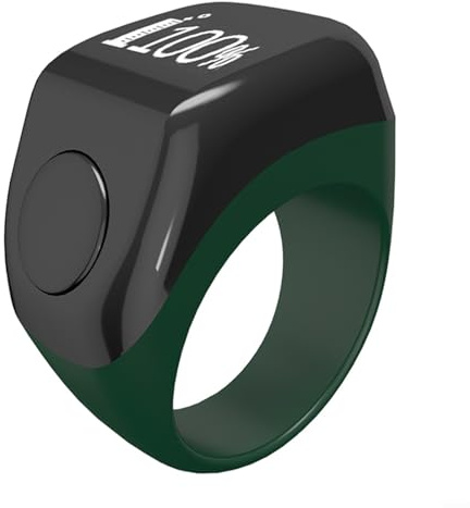 URPIZY Digitaler Gebetszähler Ring: Intelligenter Tasbih Zikr Ring Mit Vibration Und OLED-Display - Muslim Gebetsring Für Männer Und Frauen - 5 Tage Akkulaufzeit(Green)