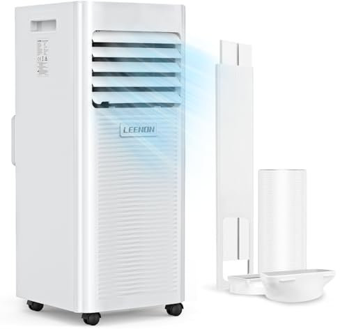 LEENON Klimaanlage Mobil Klimagerät 8000 BTU,3 in 1 Kühlen Entfeuchten Ventilato, 2.6KW Mobile Klimagerät mit Abluftschlauch, Fernbedienung/ 24h-Time, Schlafmodus, für Zuhause Bür bis zu 35 m²