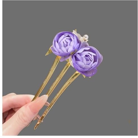 Pmnzdy Blumen Haarkämme Künstliche Rose Blume Haarklammern Haar Seitenkämme Braut Hochzeit Haarnadeln Haarkamm Reisen Kopfschmuck für Frauen Mädchen Braut Brautjungfern Lila