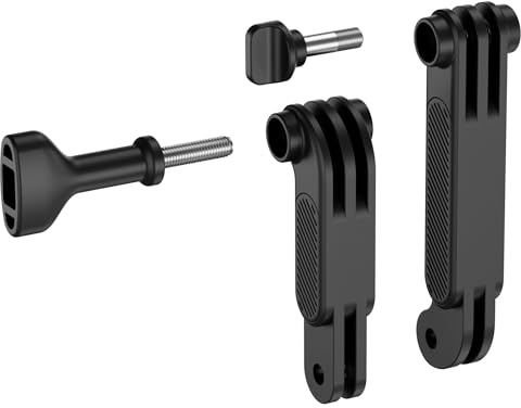 JJC Klappbare Arm Verlängerung für Go Pro Hero 13 12 11 10 9 Action Kamera | Abnehmbare Halterung Adapter für DJI Osmo Action 6 5 Pro 4 3 & Insta 360 Ace Pro, Verlängerungen Halter Zubehör Kit (Schwarz)