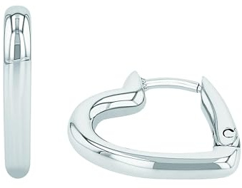 NOELANI Creole für Damen, Edelstahl, 16 mm, silber, Herz-Anhänger, Geschenkidee, kommt in Schmuck Geschenk Box, 2100039