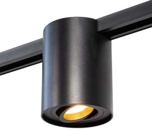 Qub Viror Orbit - 1‑Phasen LED Schienenspot - GU10 - Schwarz - Ø9,6cm - Kompakt & Modern - Verstellbarer Spot - Kompatibel mit Smart & LED - Für Wohnräume - Deckenstrahler Schwarz
