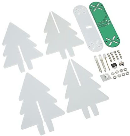 BRRNOO Electronic Christmas Tree Kit LED Gradient Light DIY 3D Electronic Assemble for Soldering Hobbyists (Green)