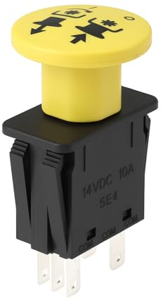 LT Easiyl Interrupteur de Prise de Force à Embrayage Jaune 5 Broches 14 V CC 10 A Compatible avec ARIENS Ikon-X 42 52 Ikon-XD Onyx 52