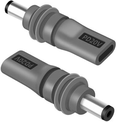 RIIEYOCA 100W USB C to Mini DC Adapter,Type C Female to Mini DC 5521 Male Adapter Extension Supports 20V 5A PD Power Delivery, Compatible with USB-C PD Chargers & Power Banks,Waterproof (2-PACK)