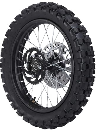 Tbest Neumático de Rueda Trasera para Bicicleta de Cross, Conjunto de Llanta de Piñón de 16 Pulgadas, 90/100, Eje de 15mm, 420, 41T, para Bicicletas Todoterreno Thumpstar SUNL