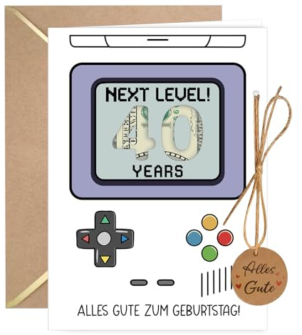 Joinkeicll Geburtstagskarte 40. Geburtstag Mann & Frau – Retro Geldgeschenke Karte mit Umschlag, Lustige 40er Geburtstag Karte für Ihn & Sie, Zum 40. Geburtstag Geschenk