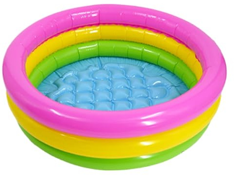 Piscina inflable de arcoíris, 60 cm x 25 cm | Piscina para perros y gatos - para interiores, exteriores, jardín, parque, camping, verano, refresco, juegos de agua