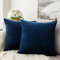 MIULEE Packung von 2, Purer Weicher Dekorativ Sofa Kissenbezug Kissenhülle Set Kissen Fall für Sofa Schlafzimmer Auto Dunkelblau 18 x 18 inch 45 x 45 cm