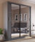 Arthauss Modern Bedroom Mirrored Sliding Door Wardrobe Arti 3 in Grey 181cm - Elegant Flat Pack Wardrobe with Sliding Doors, Spacious Storage with Adjustable Interior