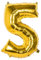 Boland 22025 - Folienballon Zahl '5' Gold 86 cm, Gold, Zahlenballon, Nummer, Ballon, Luft, Geburtstag, Jubiläum, Kindergeburtstag, Geschenk