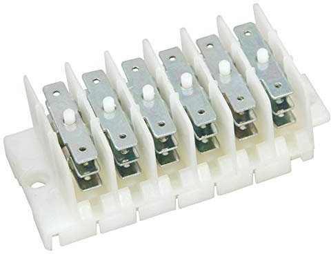 Morsettiera a linguetta 6 Poli, 6 TABS, 6 Vie, 6 File, Spaziatura passo 11mm, Corrente nominale 24A, Tensione nominale 450V