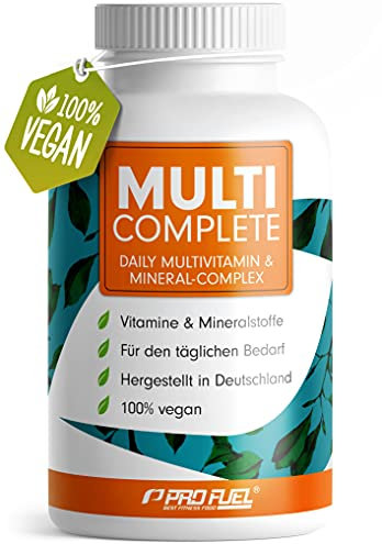 Vegane Vitamine & Mineralstoffe - 180 Kapseln - MULTI COMPLETE Multivitamin & Mineral-Komplex vegan: Vitamin A, B2, B12, D3, K2, Folsäure, Calcium, Magnesium, Zink, Eisen, Selen, Jod - 2 Monats-Vorrat