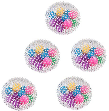 Amosfun 5Pcs Spiky Magnetische Massage Kugeln Weiche Physikalische Hand Akupunktur Ball Massage Volle Körper Rollen Ball Massager Werkzeug für Körper Druck Hand Exerciser