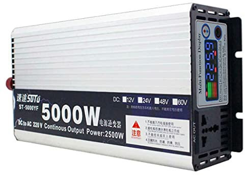 Mingfuxin Wechselrichter 12V 24V 48V Auf 220V Reiner Sinus 5000w Spannungswandler für Laptop, Kamera, Smartphone GIANDEL (48 V)