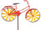 CIM Metall Gartenstecker mit Windrad - Bicycle Bright Red - Motivmaße: 51 x 32cm - Höhe: 160cm - wetterfest - mit Antik-Effekt – attraktive Gartendekoration
