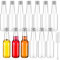 DAGORD Bouteilles Miniatures 100 ML Lot de 12 Réutilisables Bouteille Plastique 100ml avec Bouchon Petite Bouteille avec Goupillon Fiole Vide 100ml Bouteille pour Huile Alcool, Sauces