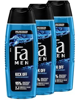 FA Men 2in1 Duschgel Kick Off, 3er Pack (3 x 250 ml) 2in1 Formel für Haare & Körper, aktiviere deine Sinne mit dem intensiven, maskulinfrischen Duft von Eukalyptus und aquatischer Minze