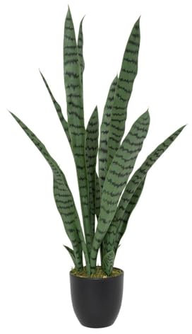 Atmosphera - Plante Artificielle sansevieria Toby Pot Noir h90cm