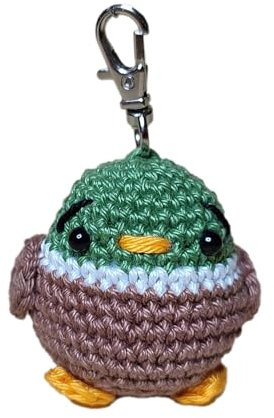 Süße gehäkelte Ente Egon, Ente Anhänger, Plüsch Ente, gehäkelte Tiere, Amigurumi Erpell,Deko Natur, Teich, Vogel, Schlüsselanhänger, Glücksbringer, Mutmacher, Trostspender