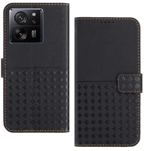 AIFIVE Coque pour Xiaomi 13T, Xiaomi 13T Pro Étui Protection Housse Premium en Cuir PU [RFID Porte Carte] Pochette Flip Case Compatible avec Xiaomi 13T Pro, Xiaomi 13T (Noir)