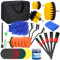 Kureny 31Pcs Lot de Brosse Nettoyage Voiture,Kit nettoyage voiture,Detailing auto,Kit Polissage Voiture,Brosse Nettoyage Perceuse Électrique,Lavage voiture