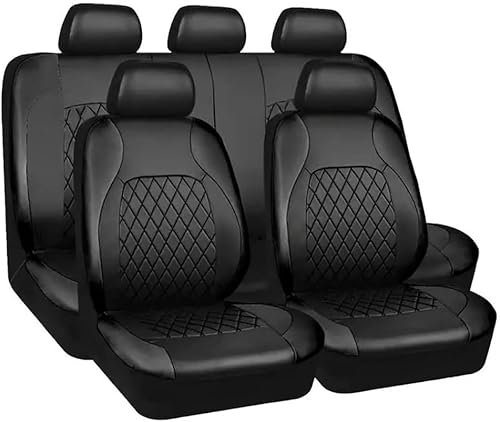LUMZAG Auto Sitzbezüge Sets für Audi A6 2009-2010, Allwetter Wasserdicht Autositzbezüge Schonbezüge Sitzschoner Set Sitzkissenschutz,B-Black