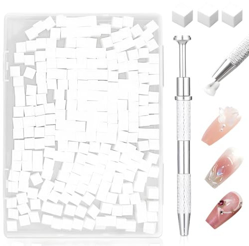250 Stück Nail Art Schwamm mit Metallgreifer Sponge Ombre Pinsel Nailart Nageldesign Zubehör Nagelstudio Zubehör für DIY Babyboomer Effekte Ombre Gradient Nageldesign