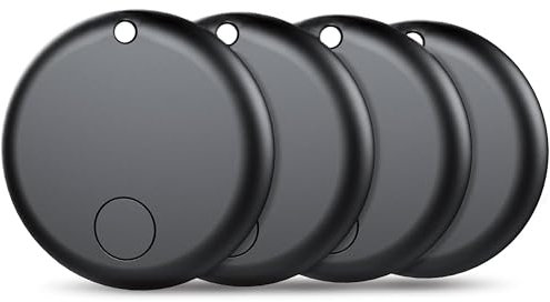 Air Tags-Android Smart Tag, Bluetooth Tracker, Compatible with Google's ‘Find My Device’ App (Android Only) for Keys, Luggage, Backpacks, Purses, and Other Items, Black - 4 Pack