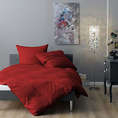 Lorena Mako-Satin Bettwäsche Venedig Burgund Kissenbezug einzeln 80x80 cm