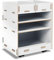 Modulor Kinder-Rollcontainer aus beschichtetem MDF, Schreibtisch Rollschrank (BxHxT: 38 x 49 x 34 cm) mit Zwei Schubladen und DREI Fächern, weiß