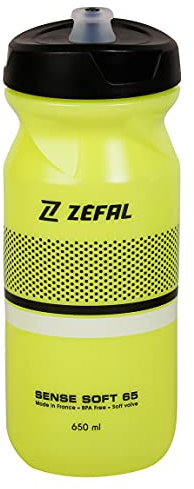 Zéfal Sense M65 - Bidon/gourde hydratation vélo/sport - Ergonomique, Sans BPA et Inodore Mixte Adulte, Jaune (Fluo), 650 ml