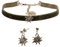 Alpenflüstern Trachtenschmuck-Set Trachten-Samt-Kropfband und Ohrstecker Strass-Edelweiß Mini - Damen-Trachten-Schmuck, Trachtenset Trachtenkette und Trachten-Ohrringe grün SET040