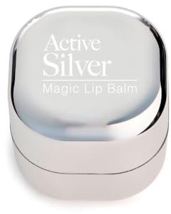 ACTIVE SILVER Magic Lip Balm in 7ml (Silver pot), Easy Open, Screw-Top Lip Balm with Gold and Silver Particles and Melissa Essential Oil, for sore, dry chapped lips