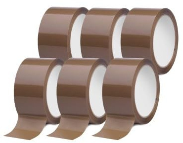 NASTRO 6 pz IMBALLAGGIO IMBALLO 50x66 66x50 mm - 66 mt AVANA MARRONE