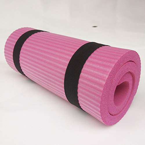 ausuky Spesso, 15 mm, tappetino antiscivolo per yoga, perdere peso, per pilates, palestra, colore: rosa