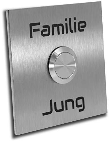 Klingelplatte Rio 70 X 70 X 3mm Lasergravur LED Taster Klingelschild Türklingel (ohne LED)