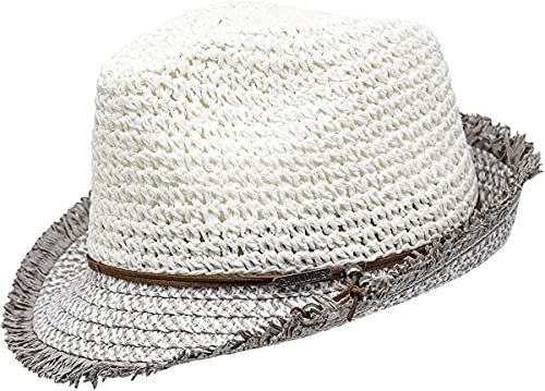 CHILLOUTS Sommerhut aus 100% Papierstroh - handgemacht und quetschbar Trilby Dakar Hat
