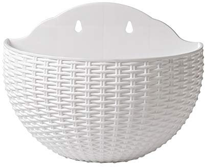 Funight Pot De Fleur 10 Couleurs, Pot De Fleurs Mural Exquis, Panier De Plantes à Suspendre Au Mur, Conteneur De Plantes pour Balcon De Jardin Extérieur Blanc