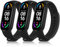 Mugust 3 Pack Correa Compatible con Xiaomi Mi Band 5 / Xiaomi Mi Band 6 / Amazfit Band 5, Pulseras de Repuesto de TPU Clásica (Negro+Negro+Negro)