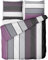 LINKHOFF Biber Bettwäsche 135x200 Lila Grau | 100% Baumwolle für Winter | 1x Bettbezug + 1x Kissenbezug 80x80