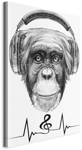 murando - Akustikbild Monkey Musik Stadt, Schallschutz, Wohnzimmer, Büro | Verbessert Raumakustik, reduziert Hall, ideal fürs Büro oder Wohnzimmer, hochwertige Verarbeitung, schnelle Montage, stilvoll