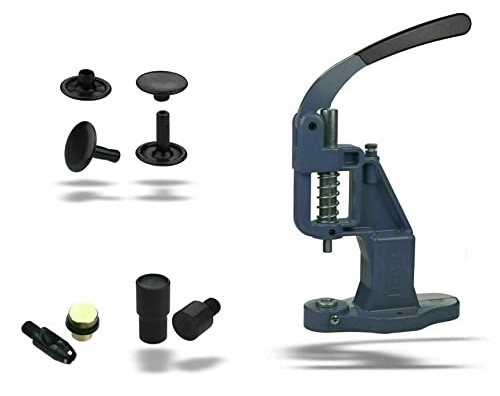 ISTA TOOLS Nietenpresse Set Hohlnieten + Lochpfeife + Hohlnieten Werkzeug + 100 STK. rostfreie Hohlnieten Doppelkopf (9 x 8 mm, Schwarz)