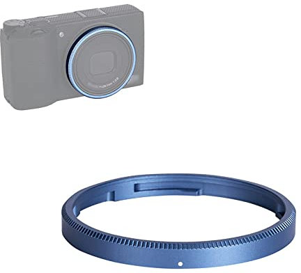 JJC Metall Objektivring für Ricoh GR IIIx GR3x GR IIIx HDF Kamera, Ersatz für Ricoh GN-2 Ringkappe (Blau)