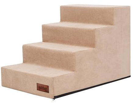 Escalier 4 marches escalier pour chien chat animaux faibles pour animaux âgés Aide à la montée Beige Savoy L - 40 x 60 x 40 cm