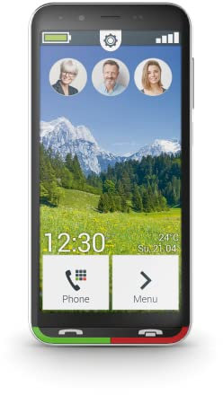 Emporia SUPEREASY smartphone for the Elderly, Large icons, Physical answer and end call buttons, Charging Cradle, Black/Silver (Official UK & Ireland Version)
