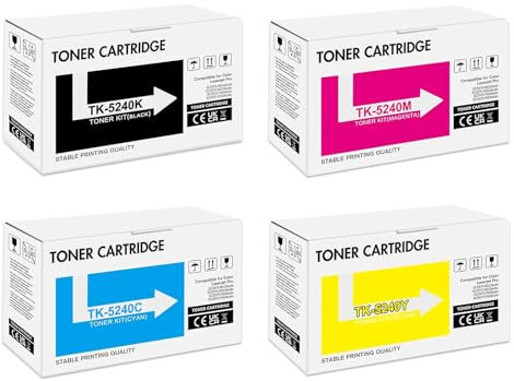 Toner Bank TK-5240K TK-5240 Kompatibel für Kyocera Ecosys M5526cdw M5526cdn TK5240 TK5240K TK-5240C TK-5240Y TK-5240M P5026cdn P5026cdw M5526 P5026 (Schwarz Cyan Gelb Magenta, 4er-Pack)