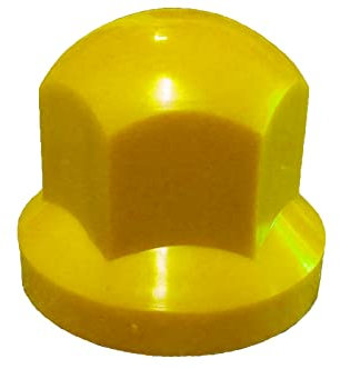 KRAM-TRUCK Lot de 100 capuchons d'écrou de roue courts en plastique pour camions et remorques Largeur de clé 33 mm Très résistant aux rayures pour MAN DAF Scania Mercedes Trucks Remorques Jaune